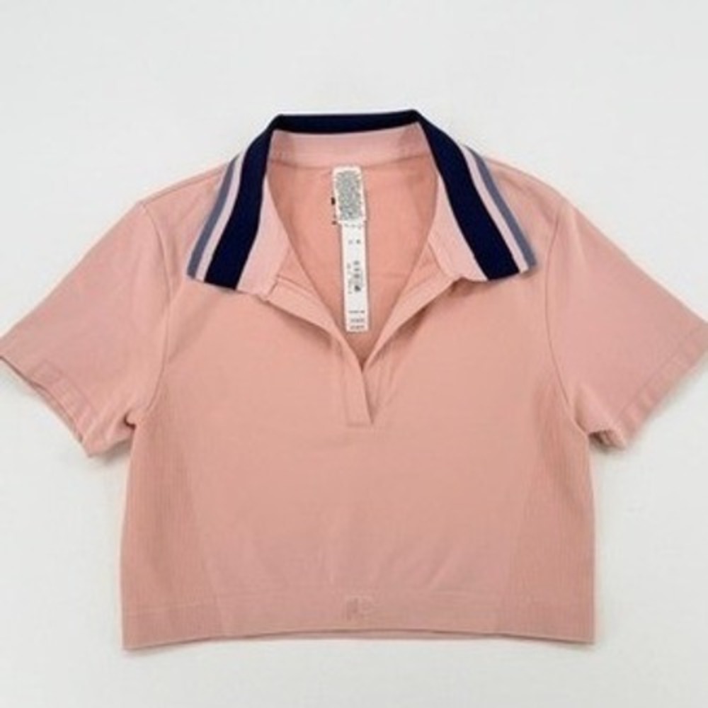 Pink Victoria's Secret Polo Crop‎ Top Blush Size M NWT